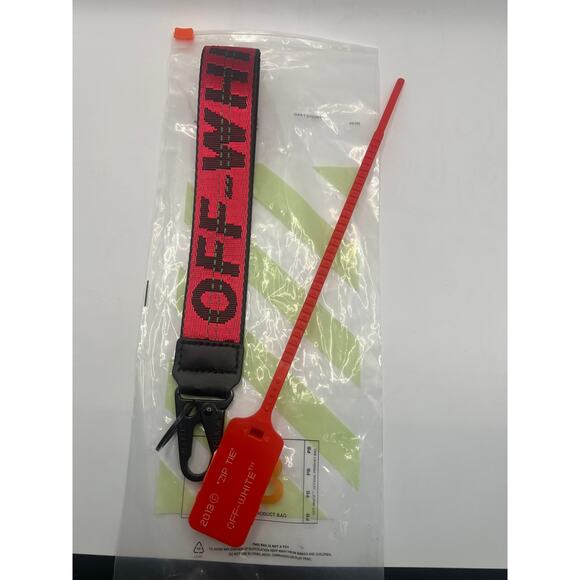 Off- White Industrial Lanyard Wristlet Red Keychain NWT - Picture 1 of 1